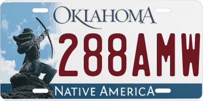 OK license plate 288AMW