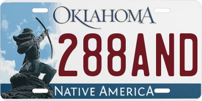 OK license plate 288AND