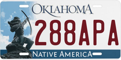 OK license plate 288APA