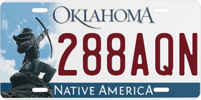 OK license plate 288AQN