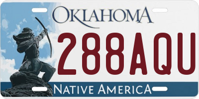 OK license plate 288AQU