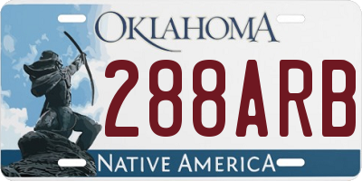 OK license plate 288ARB