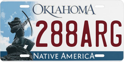 OK license plate 288ARG