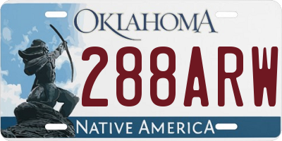 OK license plate 288ARW