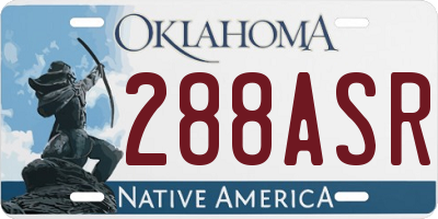 OK license plate 288ASR