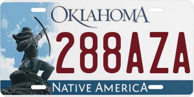 OK license plate 288AZA