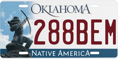 OK license plate 288BEM