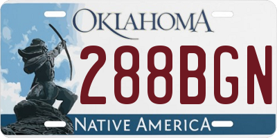 OK license plate 288BGN