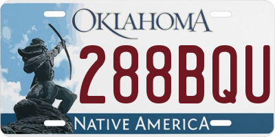 OK license plate 288BQU