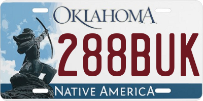 OK license plate 288BUK