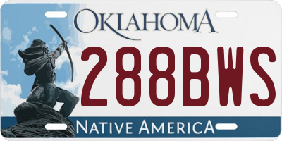 OK license plate 288BWS