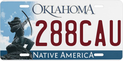 OK license plate 288CAU