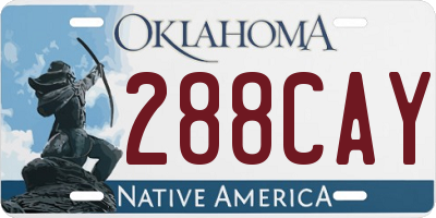 OK license plate 288CAY
