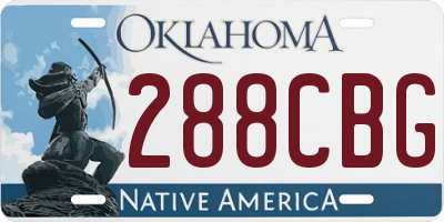 OK license plate 288CBG