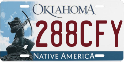 OK license plate 288CFY