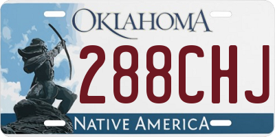 OK license plate 288CHJ