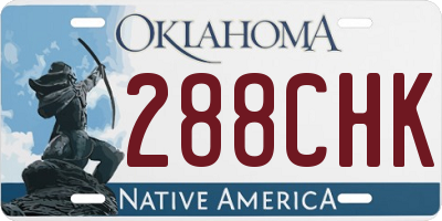 OK license plate 288CHK