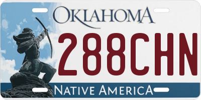OK license plate 288CHN