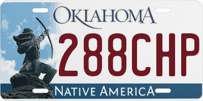 OK license plate 288CHP