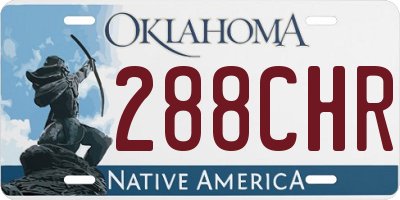 OK license plate 288CHR