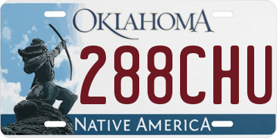 OK license plate 288CHU
