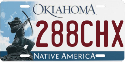 OK license plate 288CHX