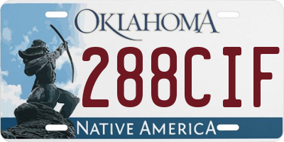 OK license plate 288CIF