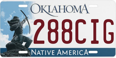 OK license plate 288CIG