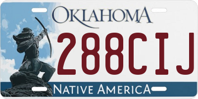 OK license plate 288CIJ