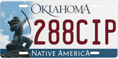 OK license plate 288CIP