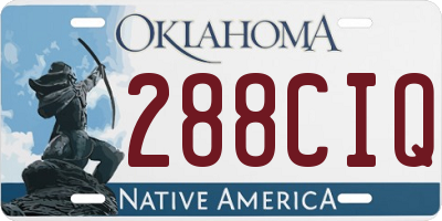 OK license plate 288CIQ