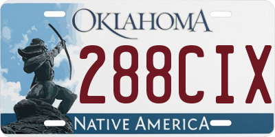 OK license plate 288CIX