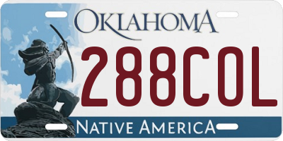 OK license plate 288COL