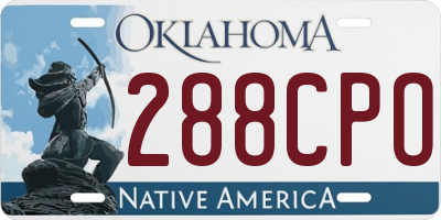 OK license plate 288CPO