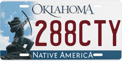OK license plate 288CTY