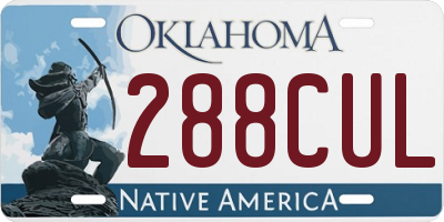 OK license plate 288CUL
