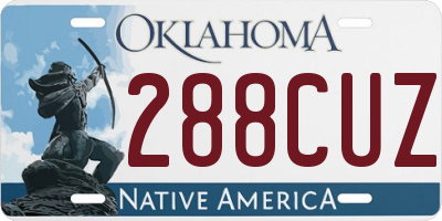OK license plate 288CUZ