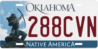 OK license plate 288CVN