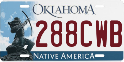 OK license plate 288CWB
