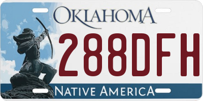 OK license plate 288DFH