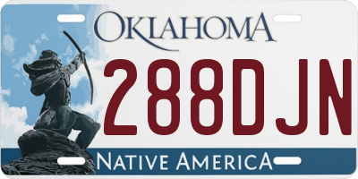 OK license plate 288DJN