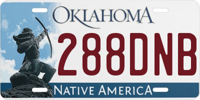 OK license plate 288DNB