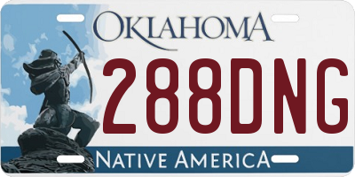 OK license plate 288DNG