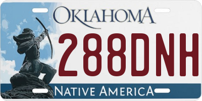 OK license plate 288DNH