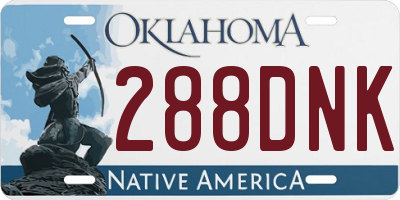 OK license plate 288DNK