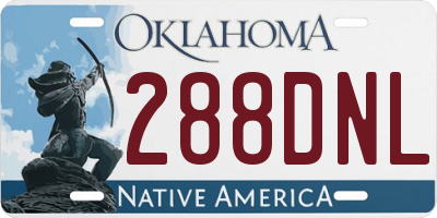 OK license plate 288DNL