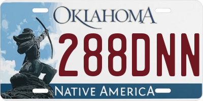 OK license plate 288DNN