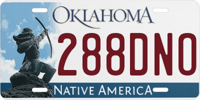 OK license plate 288DNO