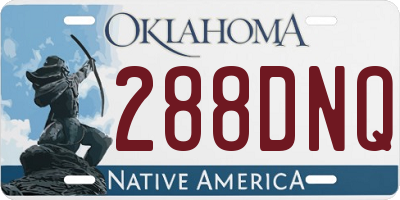 OK license plate 288DNQ