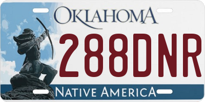 OK license plate 288DNR